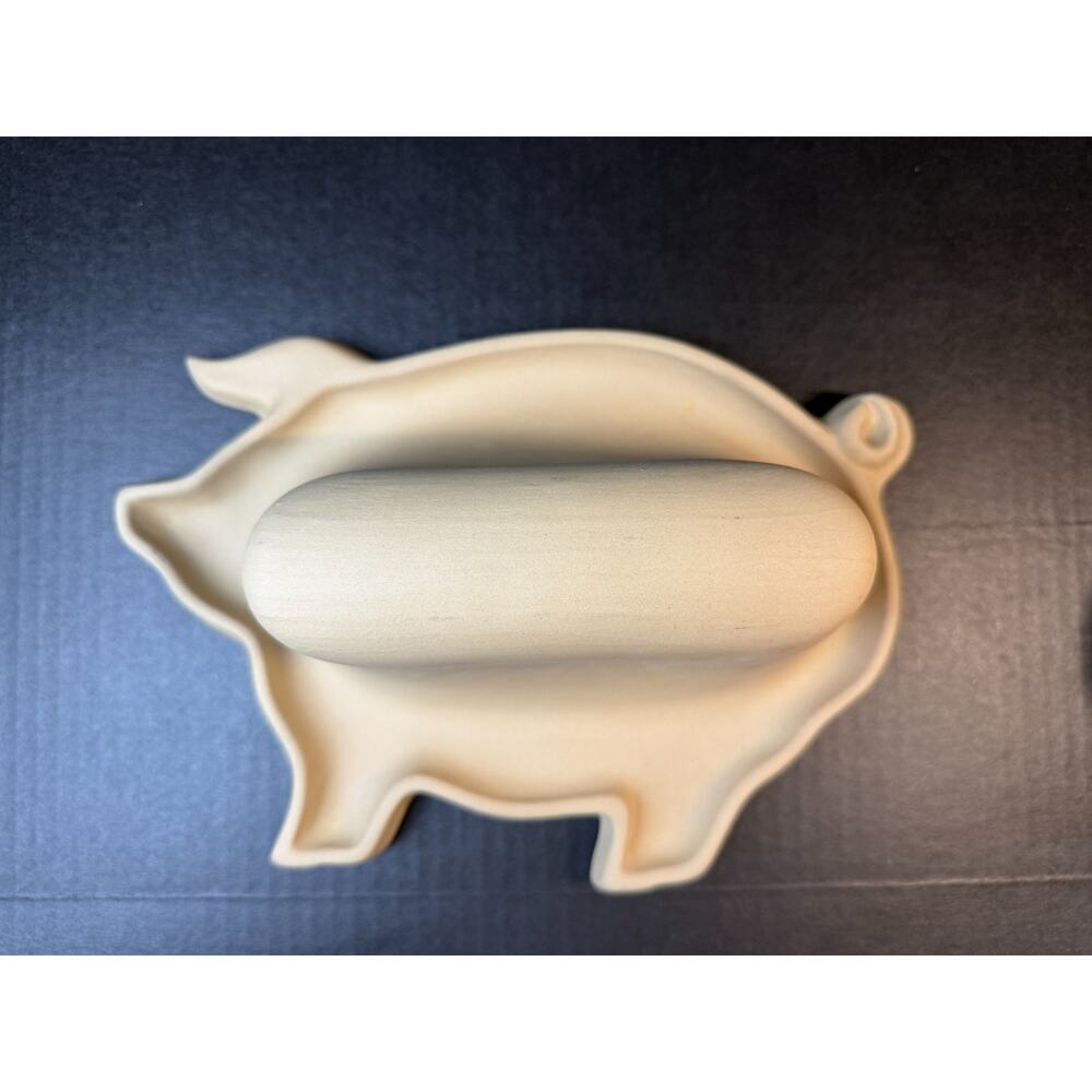 BACON Haeger Natural Stone Pig Shaped Microwave Bacon Cooker USA
